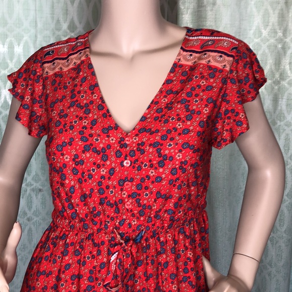 Boho Gypsy Style Red Dress - Picture 10 of 10